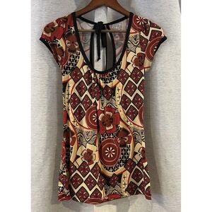 Y2K Top Sixteen Geometric Colorful‎ Sz Medium